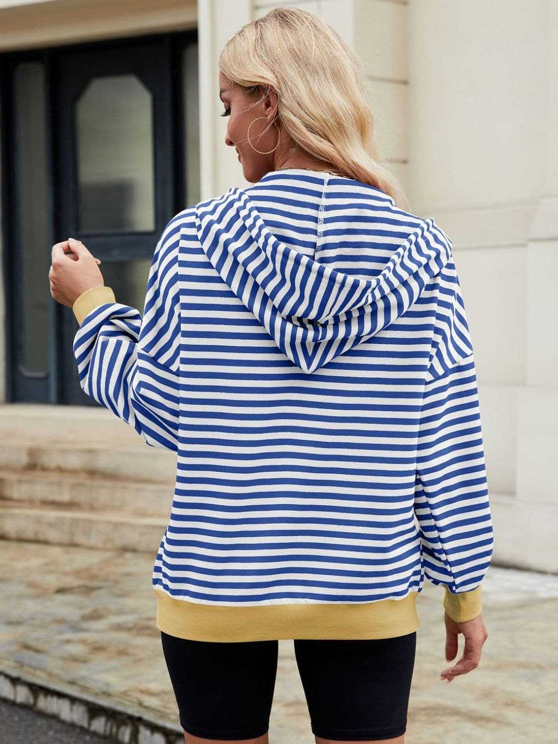 Stylish striped zip-up hoodie - Love Salve